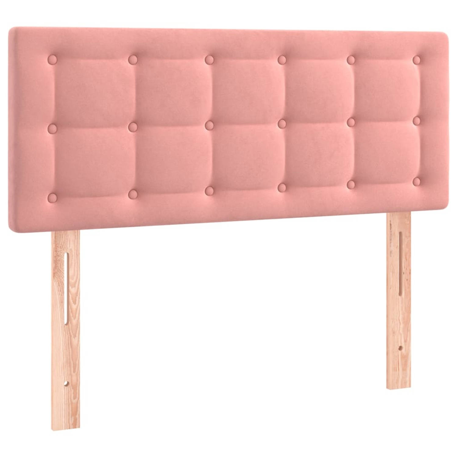 The Living Store Hoofdbord 90x5x78/88 cm fluweel roze - Bedonderdeel