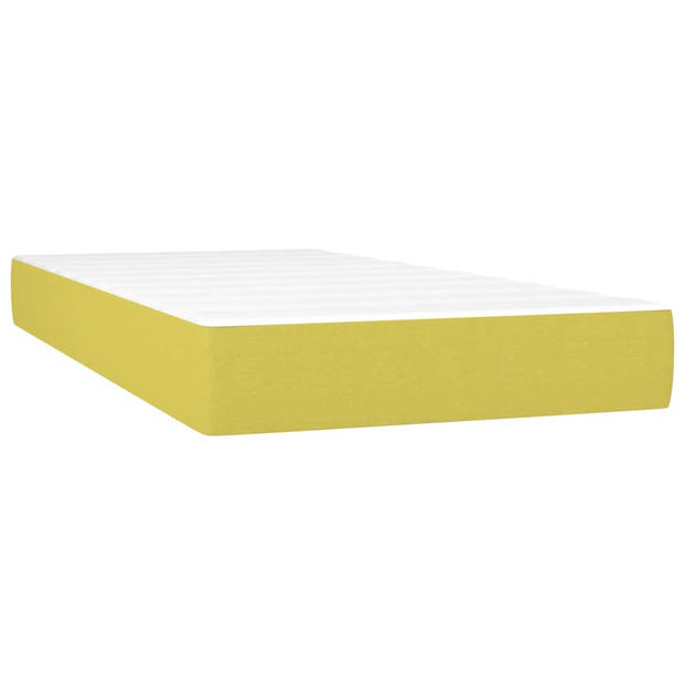 vidaXL Boxspring met matras stof groen 200x200 cm