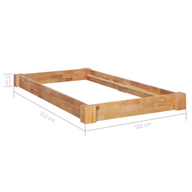 vidaXL Bedframe massief eikenhout 90x200 cm