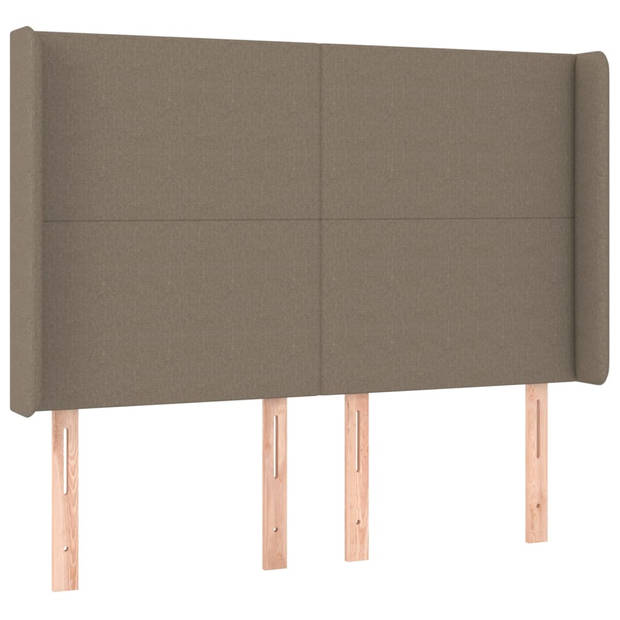 vidaXL Hoofdbord LED 147x16x118/128 cm stof taupe