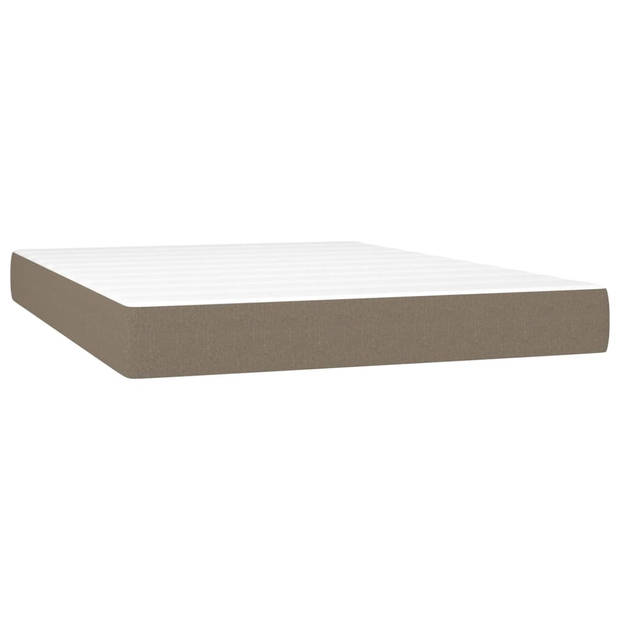The Living Store Boxspring Ribstof - 140x200 cm - LED-verlichting - Pocketvering