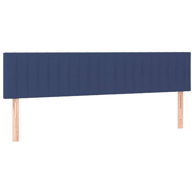 vidaXL Hoofdbord LED 200x5x78/88 cm stof blauw