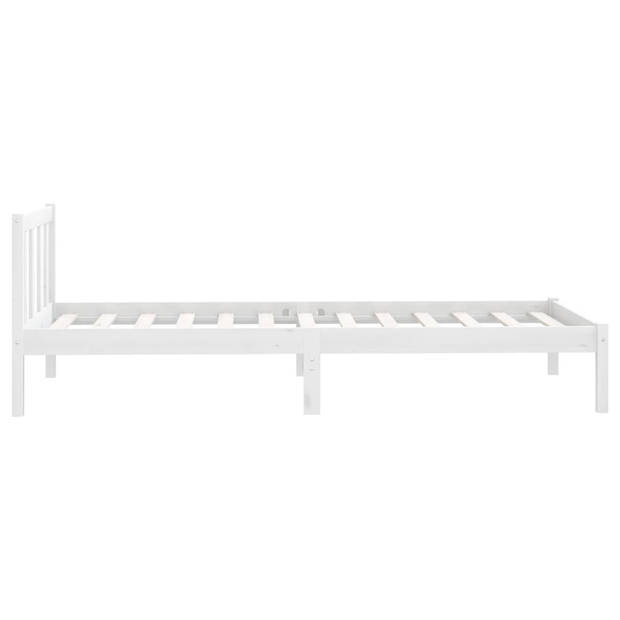 vidaXL Bedframe massief grenenhout wit 75x190 cm 2FT6 Small Single