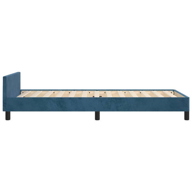 vidaXL Bedframe met hoofdeinde fluweel donkerblauw 90x200 cm