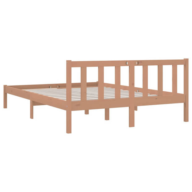 vidaXL Bedframe grenenhout honingbruin 150x200 cm