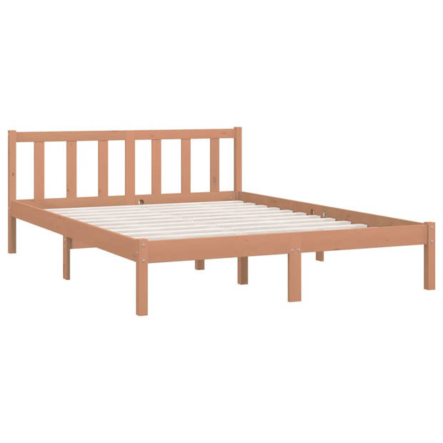 vidaXL Bedframe grenenhout honingbruin 150x200 cm