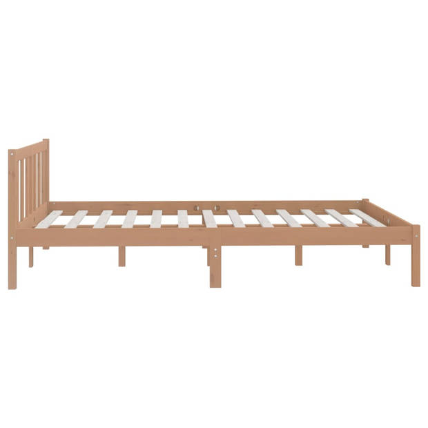 vidaXL Bedframe grenenhout honingbruin 150x200 cm