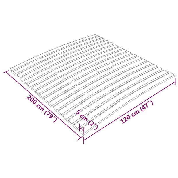 vidaXL Lattenbodem met 17 latten 120x200 cm