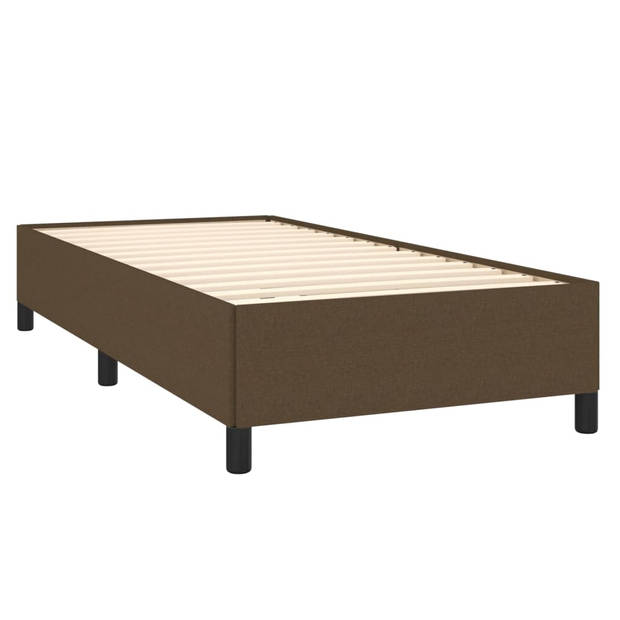 vidaXL Boxspring met matras stof donkerbruin 100x200 cm