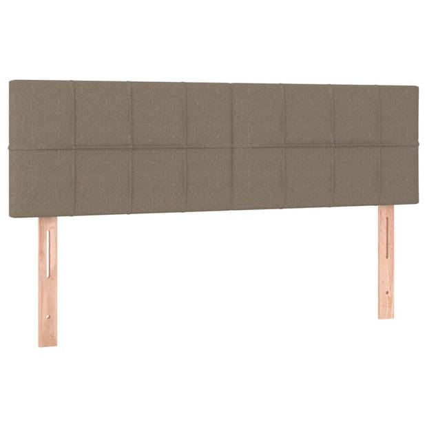 vidaXL Boxspring met matras en LED stof taupe 140x190 cm