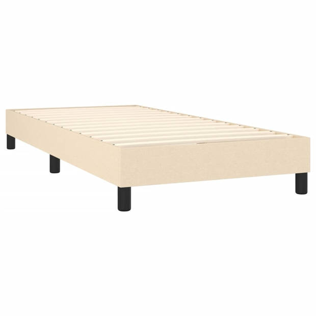 The Living Store Boxspring met matras stof crèmekleurig 90x200 cm - Bed