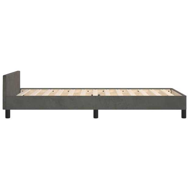 vidaXL Bedframe met hoofdeinde fluweel donkergrijs 90x190 cm