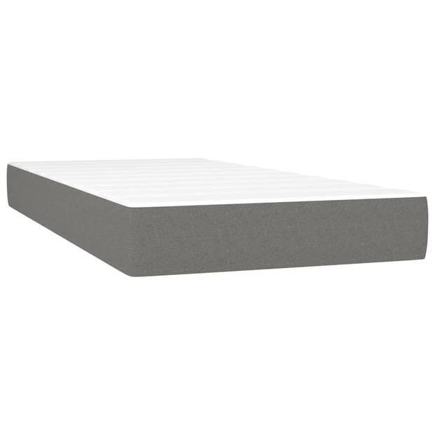 vidaXL Boxspring met matras stof donkergrijs 100x200 cm