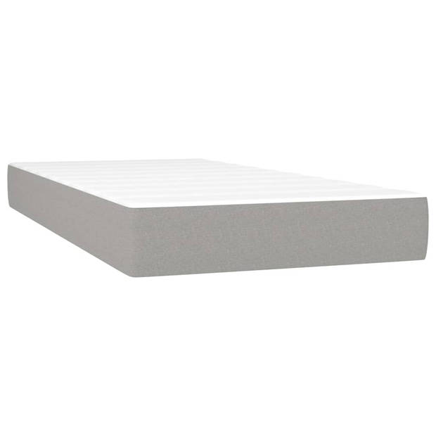 vidaXL Boxspring met matras fluweel lichtgrijs 90x190 cm