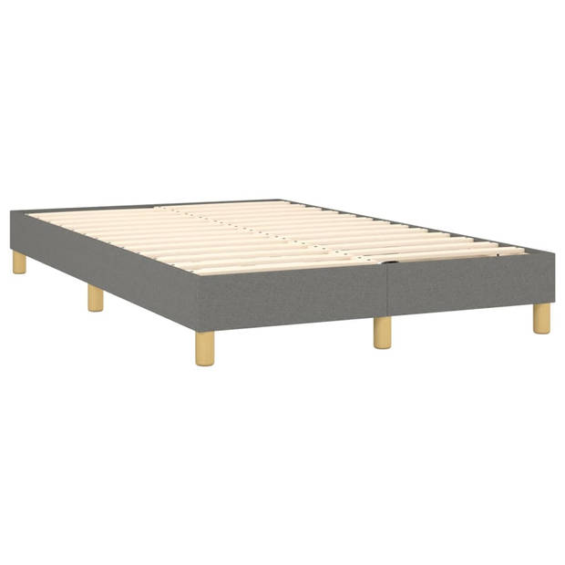 vidaXL Boxspring met matras stof donkergrijs 120x200 cm