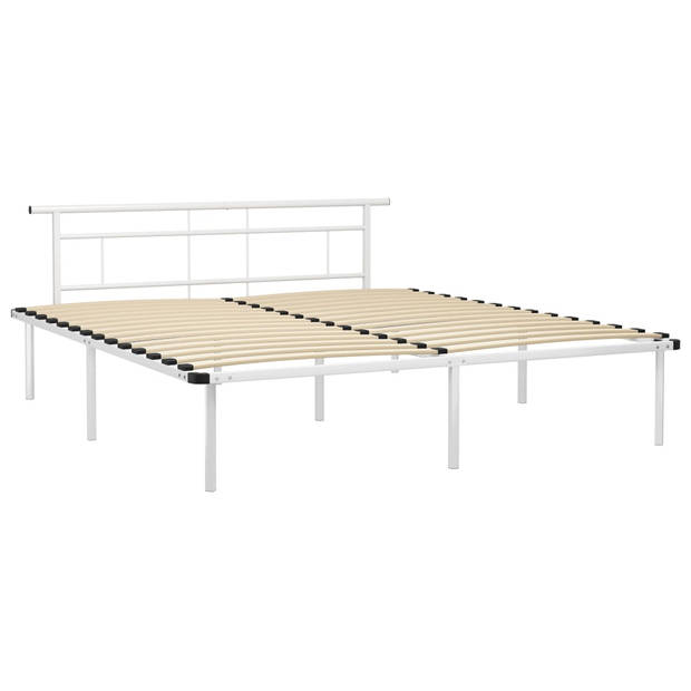 vidaXL Bedframe metaal wit 200x200 cm