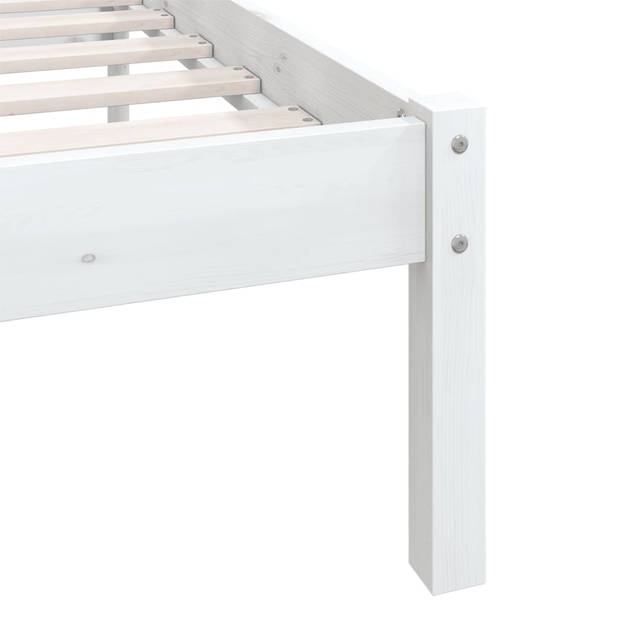 vidaXL Bedframe massief grenenhout wit 160x200 cm