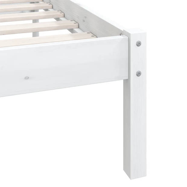 vidaXL Bedframe massief grenenhout wit 90x190 cm