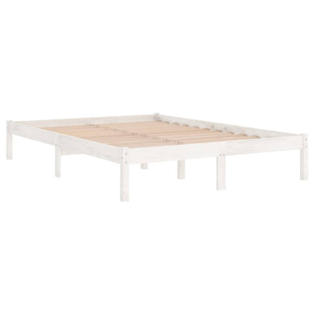 vidaXL Bedframe massief grenenhout wit 120x200 cm