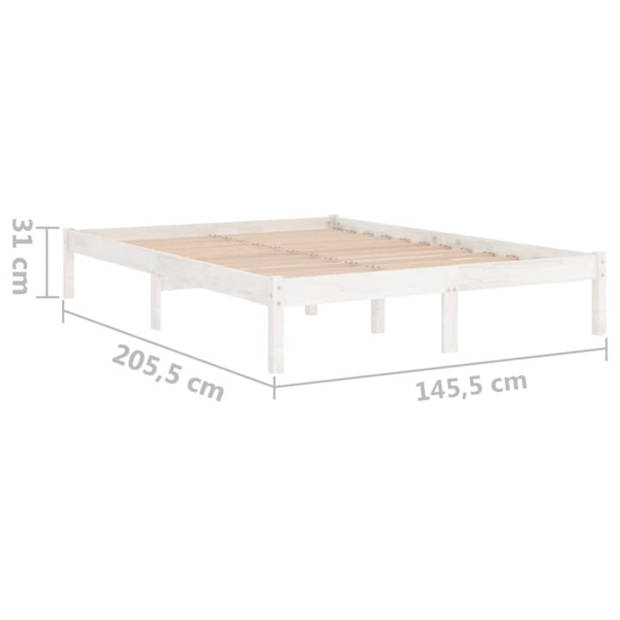 vidaXL Bedframe massief grenenhout wit 140x200 cm