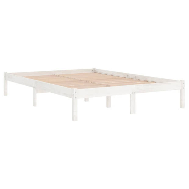 vidaXL Bedframe massief grenenhout wit 140x200 cm