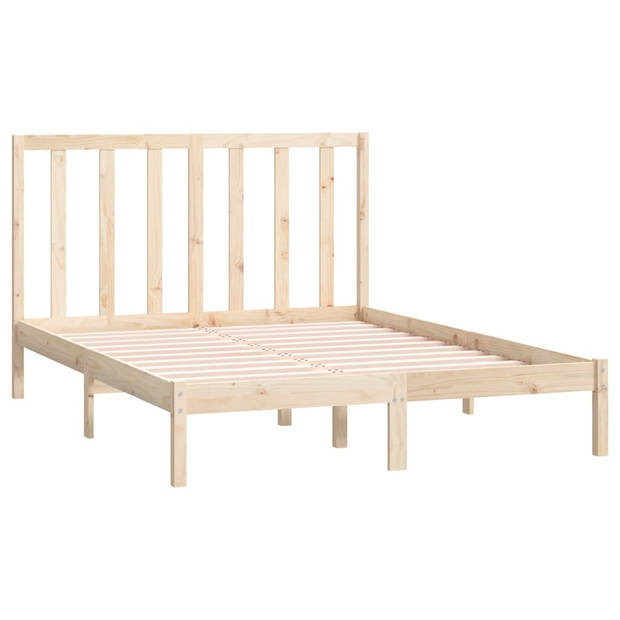 vidaXL Bedframe massief grenenhout 135x190 cm