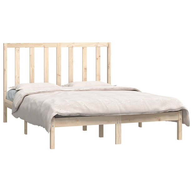 vidaXL Bedframe massief grenenhout 135x190 cm