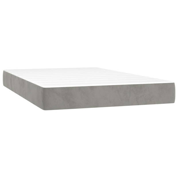 The Living Store Pocketveringmatras - Fluweel - Pocketveren en schuim - 120 x 200 x 20 cm - Middelharde ondersteuning -