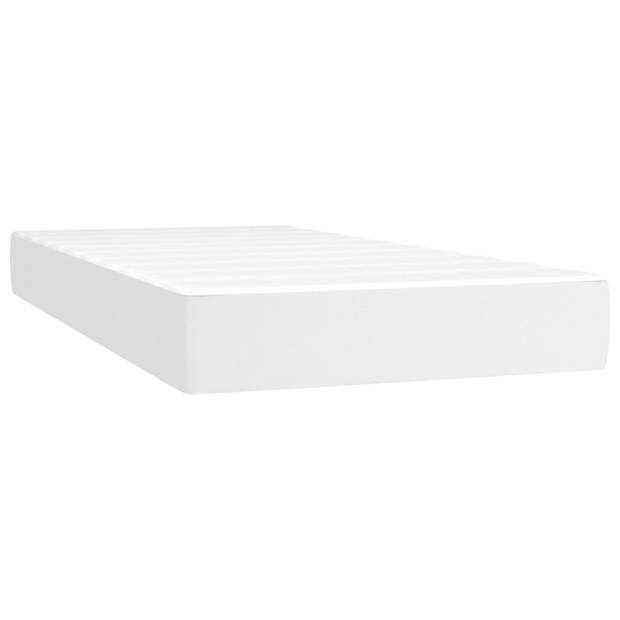 vidaXL Boxspring met matras kunstleer wit 80x200 cm