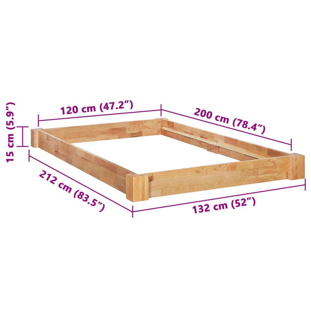 vidaXL Bedframe massief eikenhout 120x200 cm