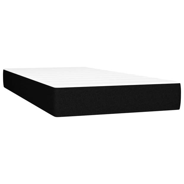 vidaXL Boxspring met matras en LED stof zwart 90x200 cm