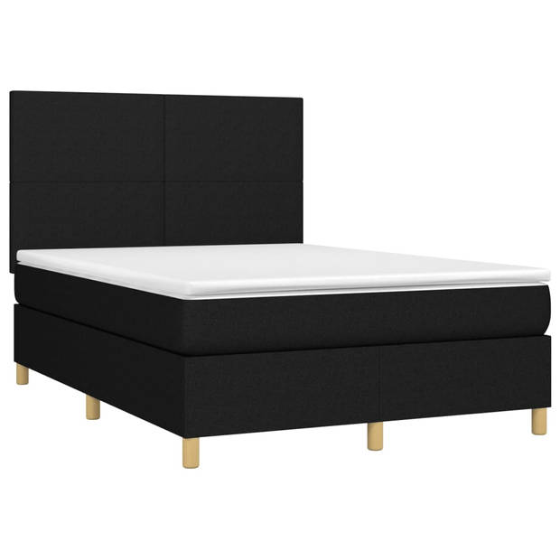 The Living Store Boxspring - LED - Bed - 203x144x118/128cm - Zwart