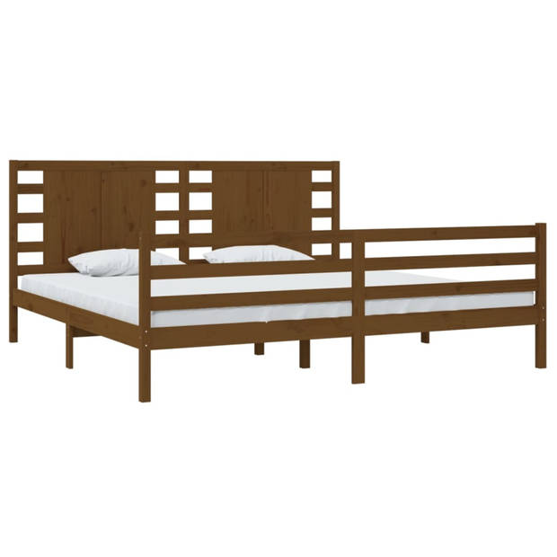 vidaXL Bedframe massief grenenhout honingbruin 200x200 cm