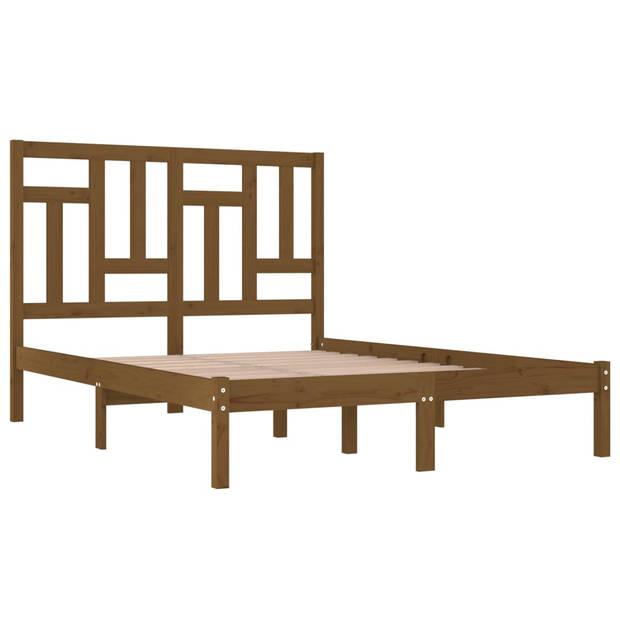 vidaXL Bedframe massief grenenhout honingbruin 200x200 cm