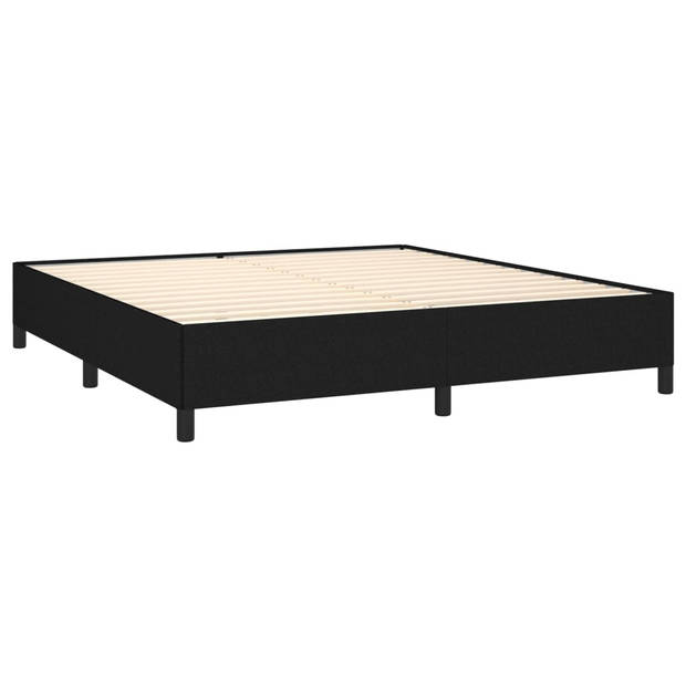 vidaXL Boxspring met matras stof zwart 160x200 cm