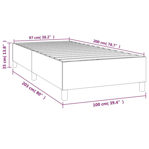 vidaXL Bedframe zonder matras 100x200 cm stof donkerbruin