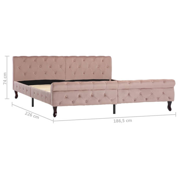 vidaXL Bedframe fluweel roze 180x200 cm