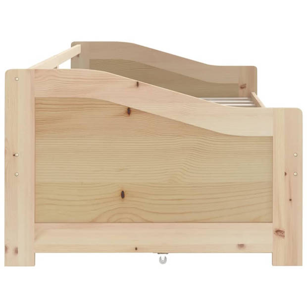 vidaXL Bedbank 3-zits met lades massief grenenhout 90x200 cm