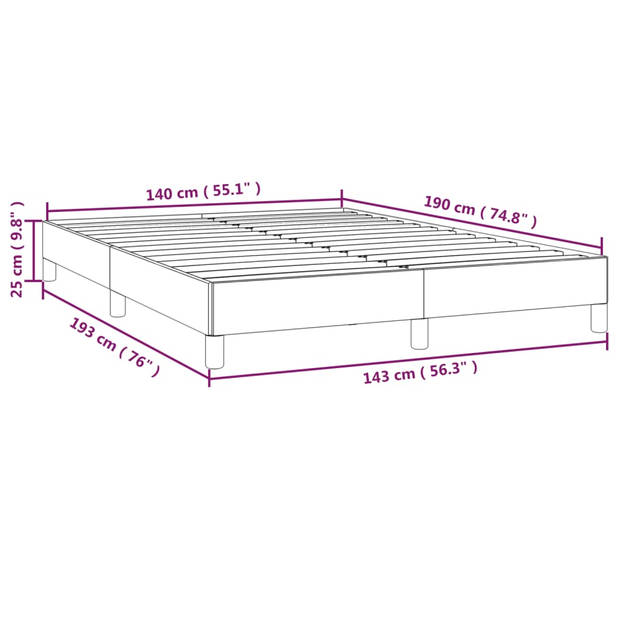 vidaXL Bedframe zonder matras 140x190 cm fluweel donkerblauw