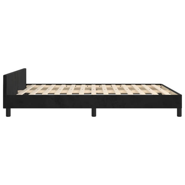 vidaXL Bedframe met hoofdeinde fluweel zwart 140x200 cm