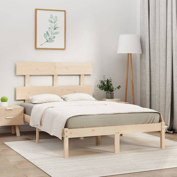 vidaXL Bedframe massief hout 135x190 cm