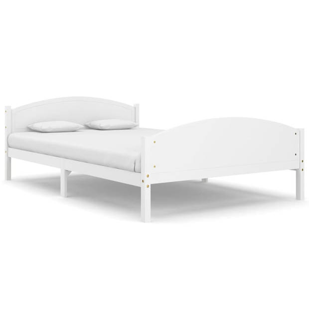 vidaXL Bedframe massief grenenhout wit 160x200 cm