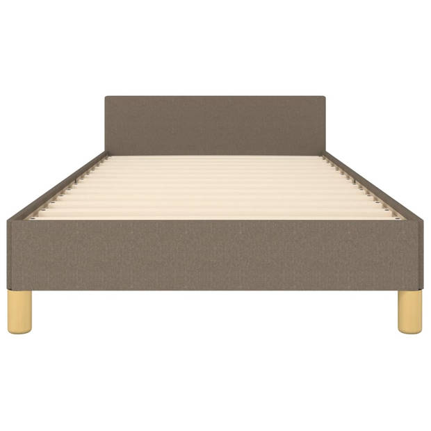 vidaXL Bedframe met hoofdeinde stof taupe 90x200 cm