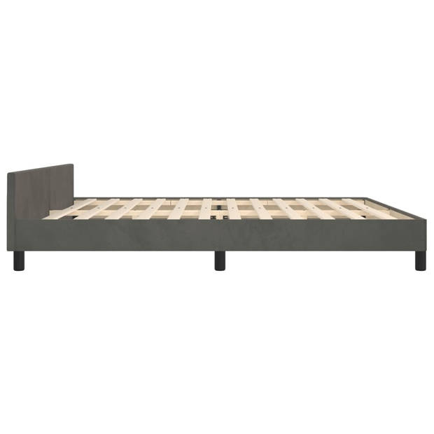 vidaXL Bedframe met hoofdeinde fluweel donkergrijs 200x200 cm