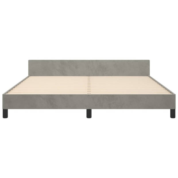 vidaXL Bedframe met hoofdeinde fluweel lichtgrijs 180x200 cm