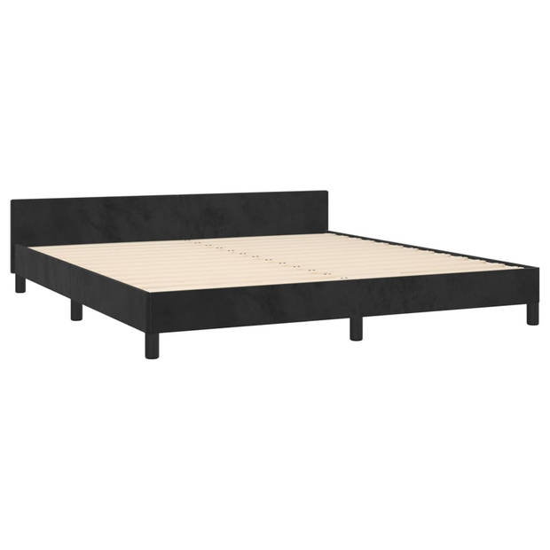 vidaXL Bedframe met hoofdeinde fluweel zwart 180x200 cm