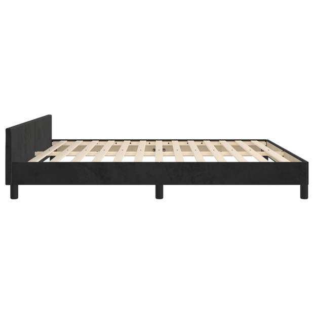 vidaXL Bedframe met hoofdeinde fluweel zwart 180x200 cm