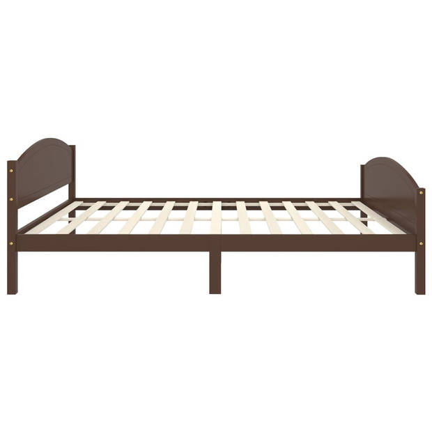 vidaXL Bedframe massief grenenhout donkerbruin 160x200 cm