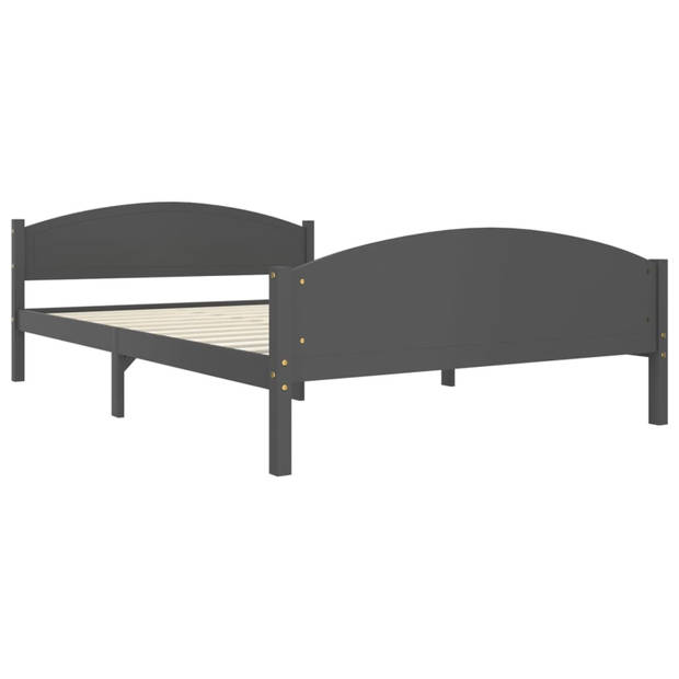 vidaXL Bedframe massief grenenhout donkergrijs 160x200 cm