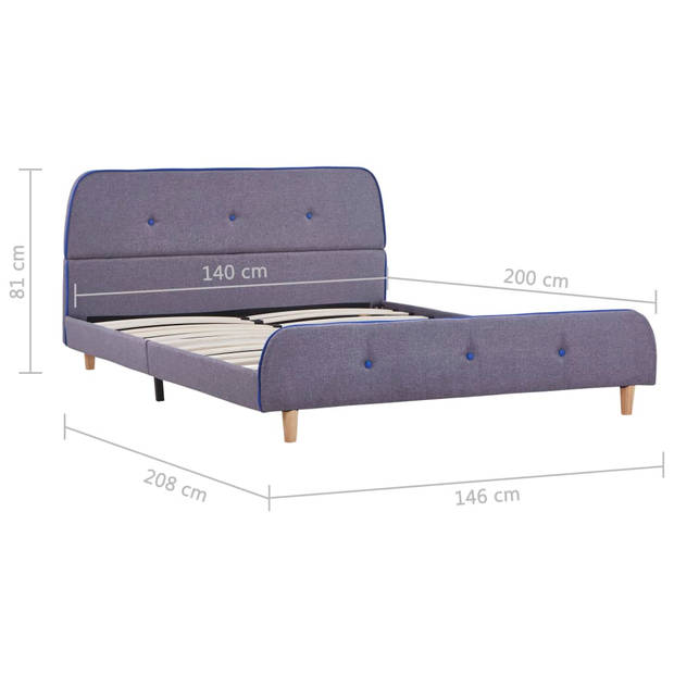 vidaXL Bedframe stof lichtgrijs 140x200 cm